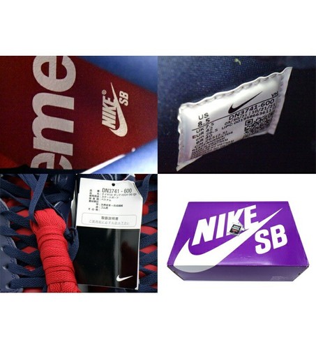 Nike Supreme Sb Dunk High Og Qs Dn3741 600 Navy Red - Picture 3 of 3