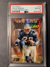 CURTIS MARTIN 1997 Finest #173 ATOMIC Refractor PSA 10 GEM MINT / Patriots