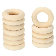 60 Pcs 1" Wooden Ring Natural Wood Ring without Paint for Crafting
