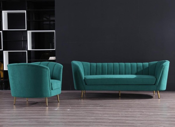Wohnlandschaft Relax Samt Sitz Design Couch Lounge Sofagarnitur 3+1 Sitzer MöBel-image