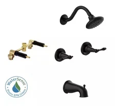 ​Design House 595686 Oakmont Tub/Shower Faucet in Matte Black (Valve Included)