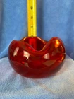 3" Vintage Vibrant Red Murano Hand Blown Chunky Ashtray or Catchall
