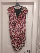 NWT Nine West Dress, Size 14 X 35" Long, Red Print, Rouched Side, Beautiful!