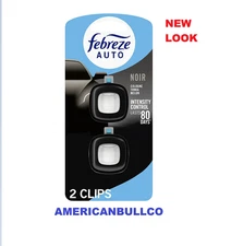 Febreze Car Vent Clip Air Freshener, Noir Scent, 2 Pack (.07 fl oz Each)