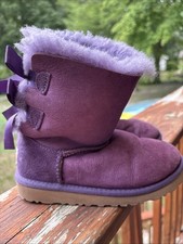 UGG Toddler Little Girl's Purple Bailey Bow Boots Style 3280T Size 11