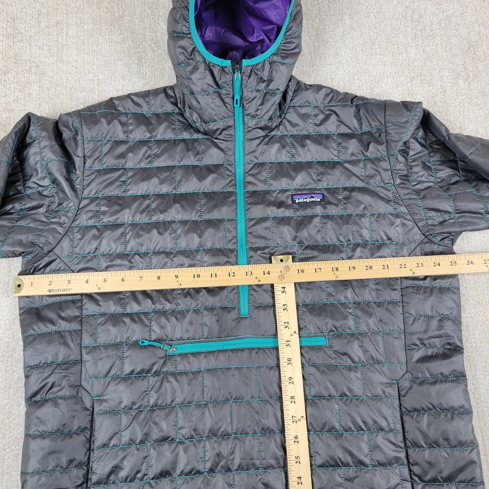 Chaqueta Patagonia Nano Puffer Hombres XL Gris Puff Bivy 1/2 Zio Pullover Abrigo Acolchado Foto 4 de 4