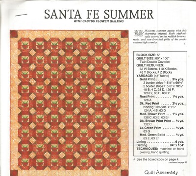 E0145 SANTE FE SUMMER QUILT PATTERN/INSTRUCTIONS