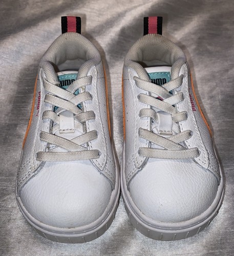 Puma Mayze Nail Glam Lace Up White Sneakers Casual Shoes Baby Size 6C - Picture 2 of 8