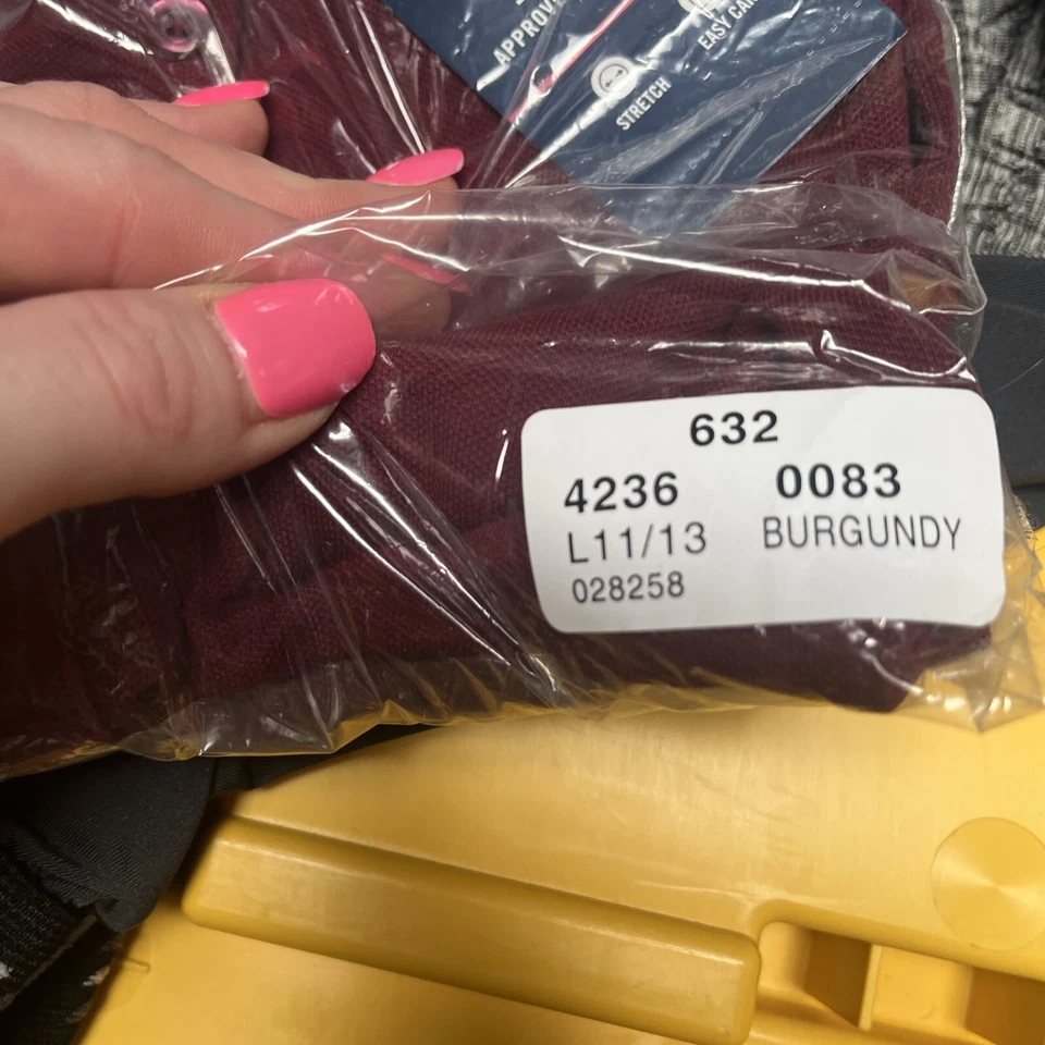 IZOD Burgundy Approved Schoolwear Short Sleeve Collared Polo Shirt Kid Size L - Image 3 of 4