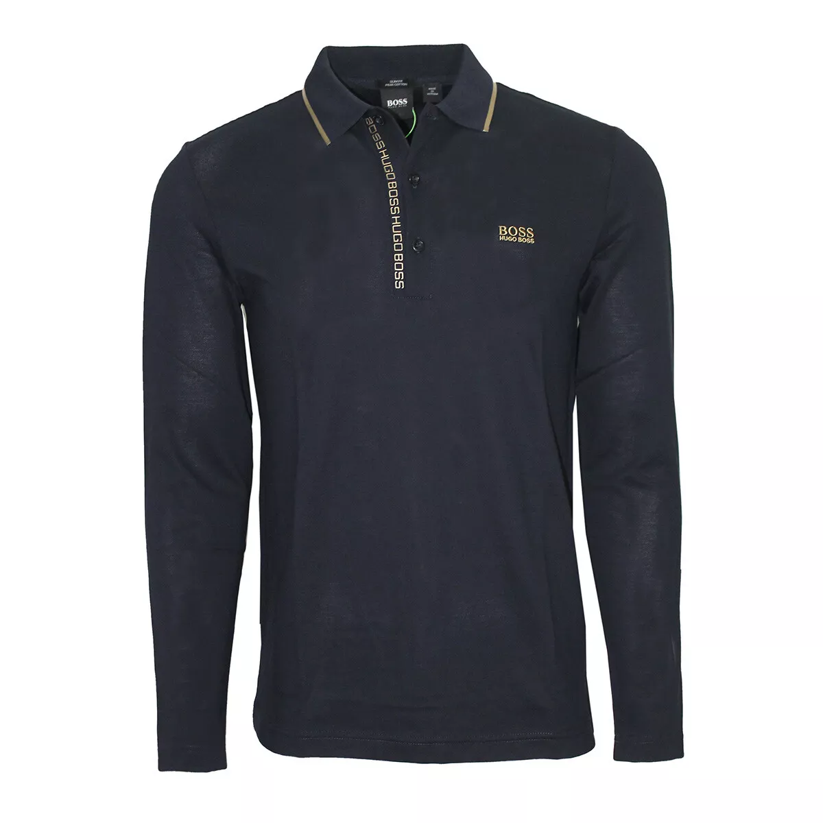 Hugo boss black top long sleeve polo shirt