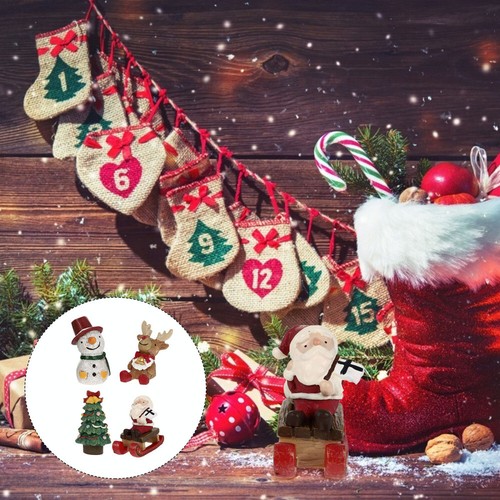 5 Pcs Fish Tank Santa Craft Christmas Ornaments Compact Claus eBay