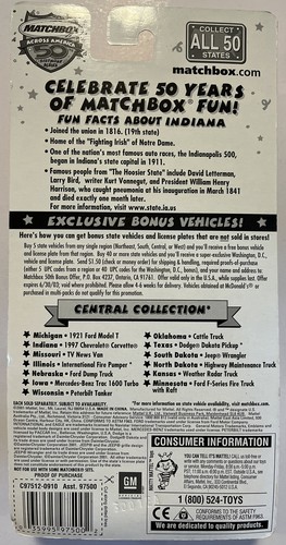 Matchbox Across America 50th Indiana 1997 Chevrolet Corvette Die Cast,1:64,(B49) - Picture 2 of 2