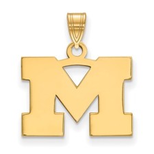 14K Yellow Gold Michigan (University Of) Small Pendant by LogoArt (4Y002UM)