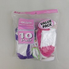 Gildan Smart Basics 10-Pair Girls Socks - 3-5 Years, White-Multi 4549