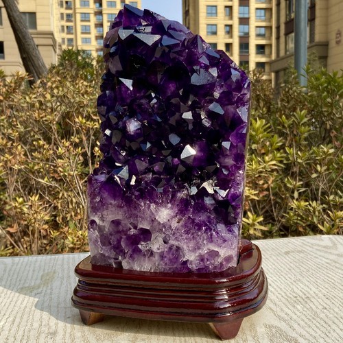 14.63LB Natural top-grade black amethyst block displays mineral specimens+bade - 第 3/16 張圖片