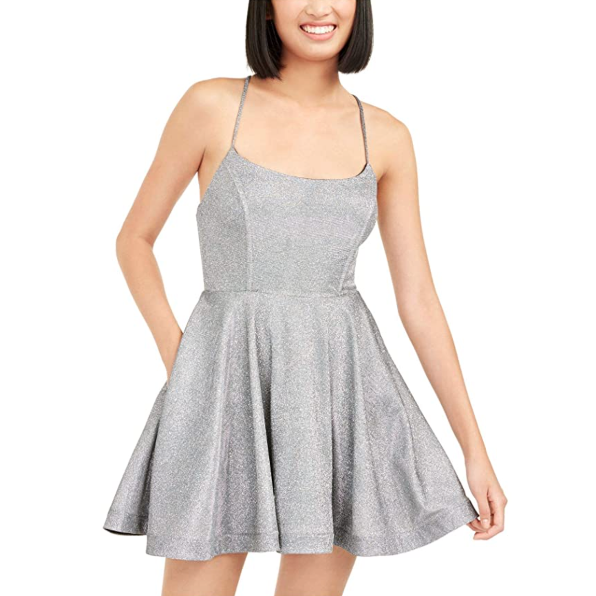 Red For Girls 10 12 Junior Dresses Macy Fit And Flare Dresses Speechless  Juniors' Shimmer Lace Back Dress Silver Size 13