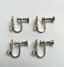 Silvertone Screw Type Earring Supplies w/Loop 2 pr.