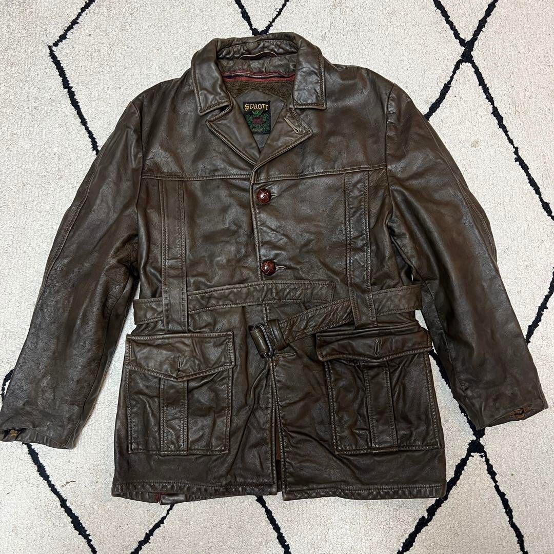 ジャケット・アウター Supreme/Schott Leather Car Coat M Supreme Schott Leather Car Coat Black Men's - FW23 - US