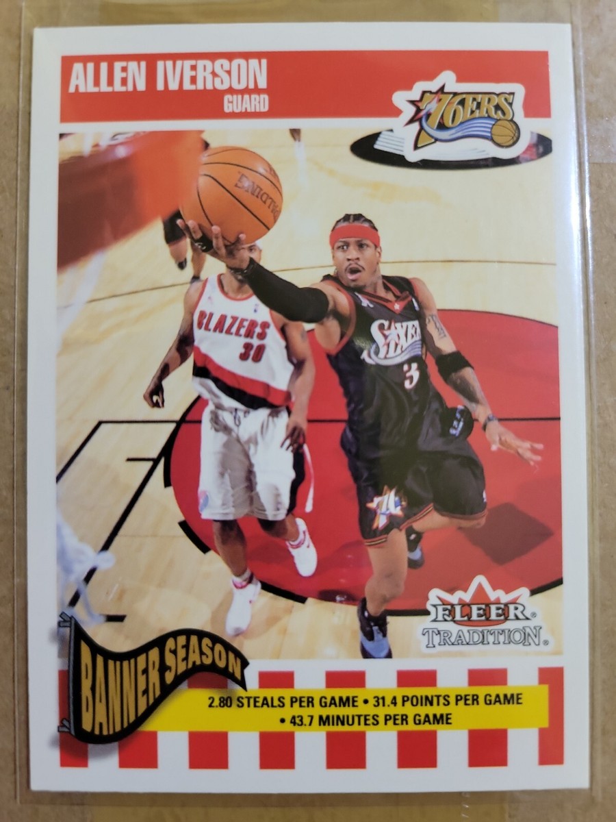 アイバーソン　カード　Allen Iverson 02-03 Fleer Allen Iverson 2002-03 Fleer Ultra #82 Philadelphia 76ers HOF The