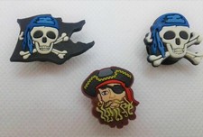 Shoe Dads Shoe Charms: BLUE PIRATE - 3 PIECE SET - NEW