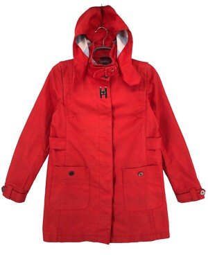 Tommy Hilfiger Femme à Capuche Veste Imperméable Manteau TAILLE XS