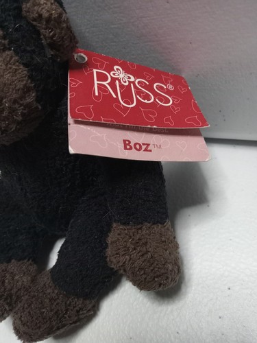 Boz 5" Bean Bag Russ Berrie Luv Pets Black Gorilla Monkey Plush Stuffed Soft Toy - Picture 2 of 3