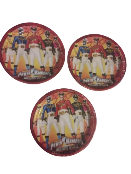 Power Rangers Classic Mighty Morphin MEGAFORCE Birthday Party Dessert Plates 9'' - Image 2 of 4