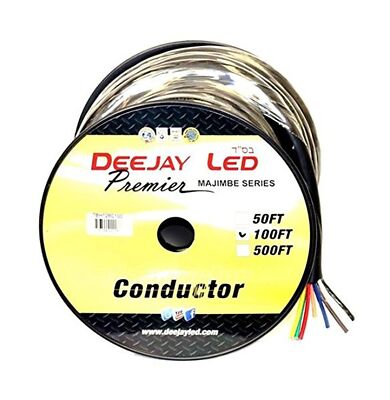 Ultimate 100-foot 8-conductor 12 Gauge Stranded Cable With Single Black Jacke...
