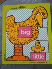 Playskool 315-13 Sesame Street Big and Little Bird 1973 Wooden Puzzle 13 Pieces