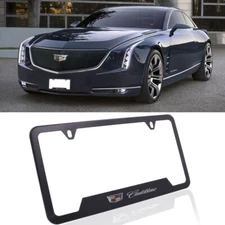 Universal Cadillac Aluminum Black License Plate Frame 1Pc