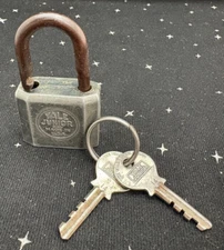 VTG Yale Junior Metal Padlock W 2 Keys 3" USA