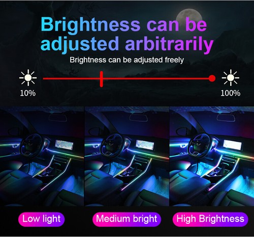 RGB LED Car Atmosphere Light Symphony Interior Decoration Fiber Optic Ambient - Picture 4 of 21