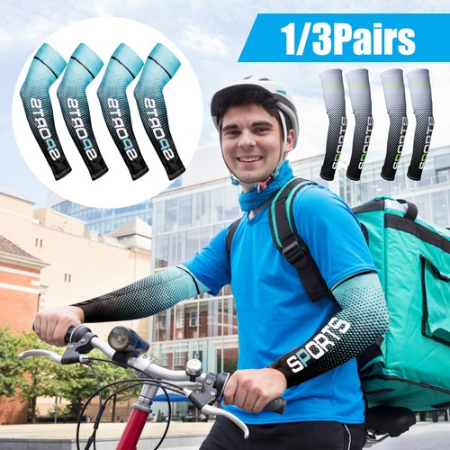 1-3Pair Men WomenCooling Sleeves Arm Cover UV Sun Protection For Sports Outdoor