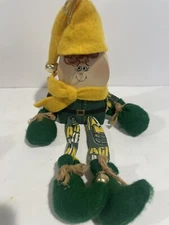 Gnome Handcrafted Elf Green Bay packers football Shelf Sitter