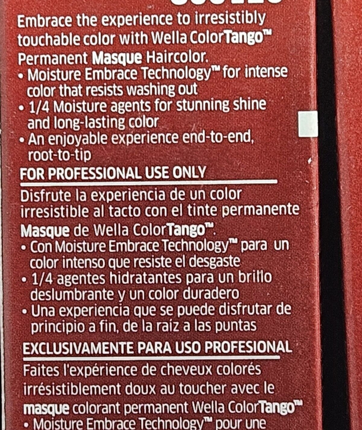 Wella Color Tango Permanent Masque Hair Color 3V DEEP PLUM 2oz (LOT OF 2)