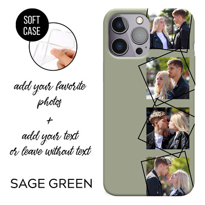 Personalisierte Handy Hülle Fotocollage Silikon Cover für iPhone 15 11 12 13 16