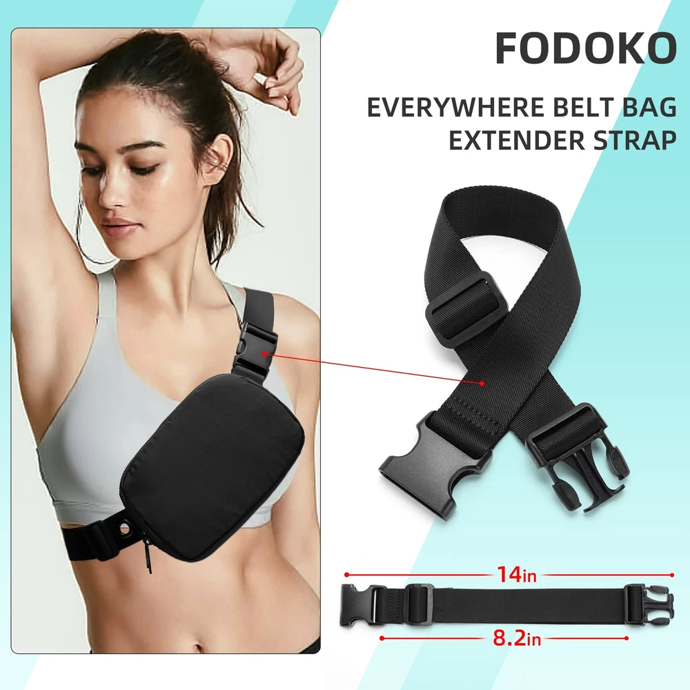 Belt Bag Fanny Pack Extender Adjustable Elastic Strap, Belt Extender for Wais...