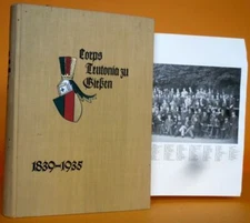 Studentika Hessen Giessen Corps Plaque Teutonia History Chronicle 1935