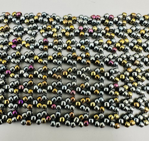 One of a kind Artisan made hand sewn seed bead cuff bracelet - Picture 4 of 5