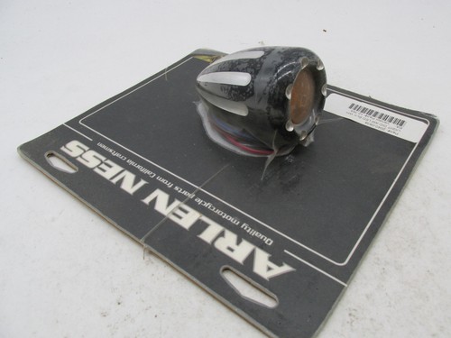 Arlen Ness Light Black Deep Cut Amber Lens Turn Signal and LED Trim Ring 12-765 - Picture 6 of 8