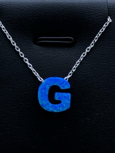 Platinum Sterling Silver .925 Blue Opal 