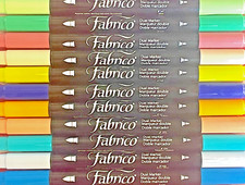 Tsukineko Fabrico Dual Tip Marker Pen - Fine Point and Brush Tip