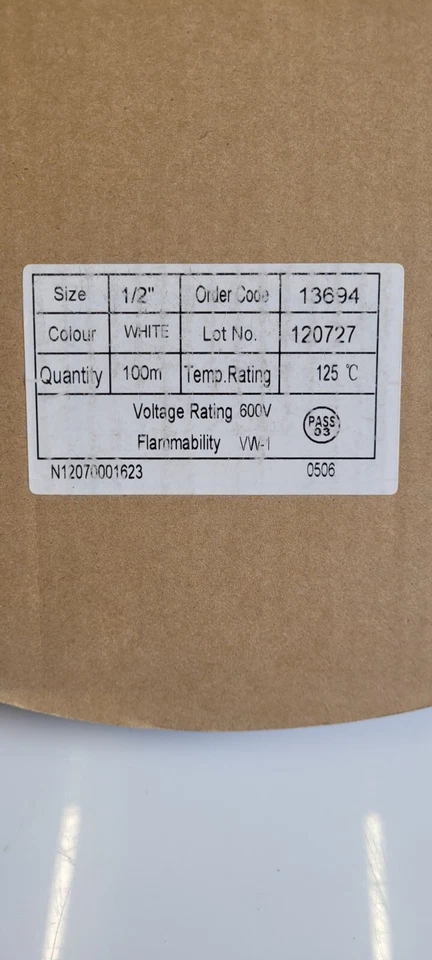 MULTICOMP PRO 13694 Heat Shrink Tubing, 2:1, 0.5 ", 12.7mm, White , 100m - Image 2 of 4