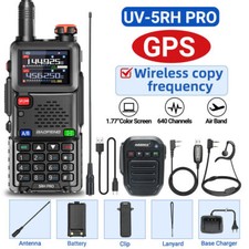 BAOFENG 5RH GPS 10W WALKIE TALKIE MULTI BAND RECHARGEABLE FM TWO WAY RADIOS KIT