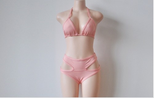New Women's Sexy Pink Two Piece Padded Bikini Swimsuit Bathing Suit Swimwear - Picture 5 of 6