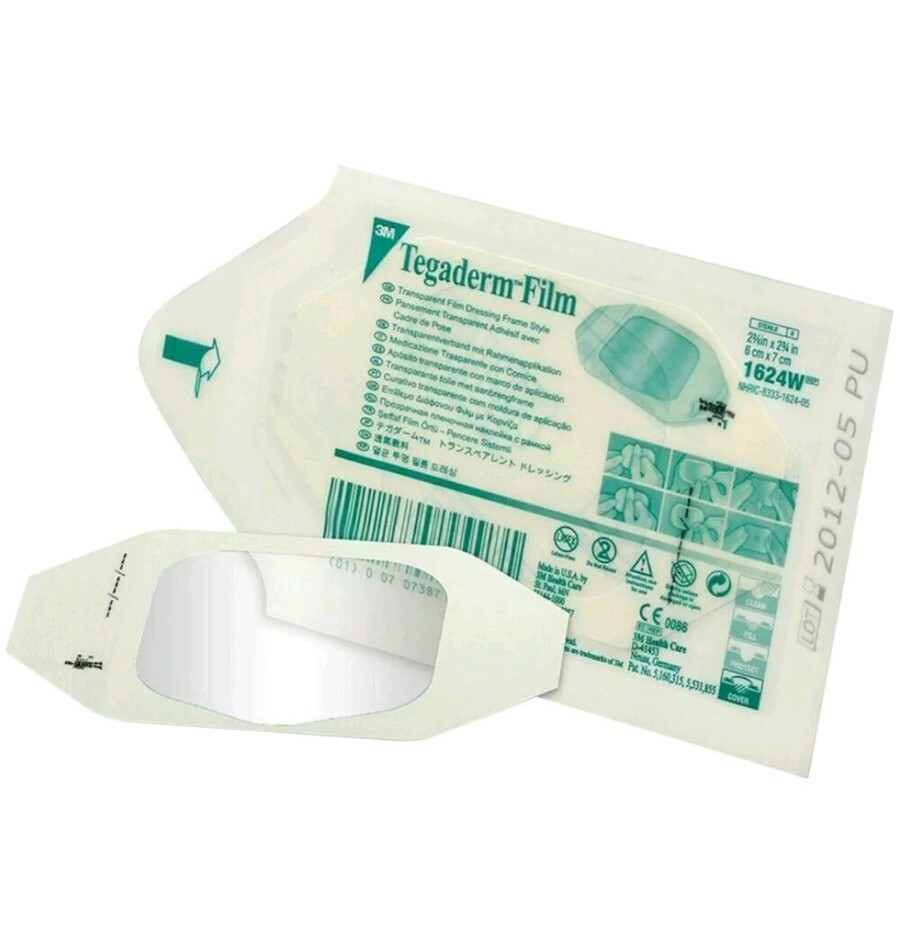 100 Tegaderm Transparent Film Dressing 2.375" x 2.75" (1624W) exp: 2027