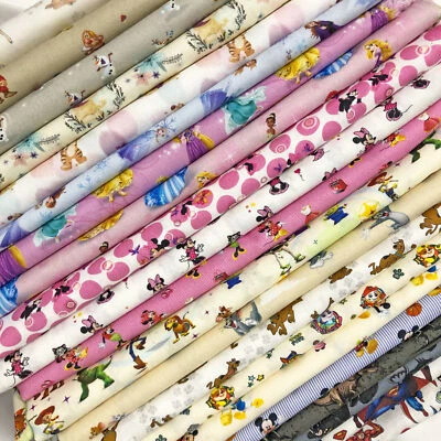CRAFTY HOME FABRICS Disney Fabric 100% Cotton Characters Princess Winnie Toy Story Heros 140cm wide!