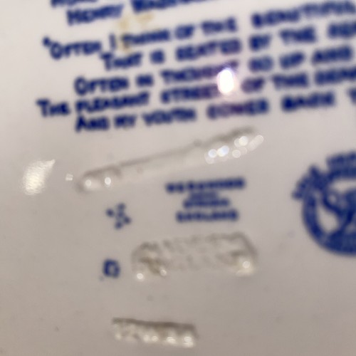 Wedgwood Wadsworth-Longfellow House ME 9 1/4” Creamware Blue England - Picture 8 of 8