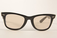 Ray Ban Wayfarer 50 22 Nero Opaco Marrone Cambiabile B&L USA Bausch & Lomb Vintage