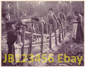 indian ojibwe ojibwa chippewa building birch bark canoe